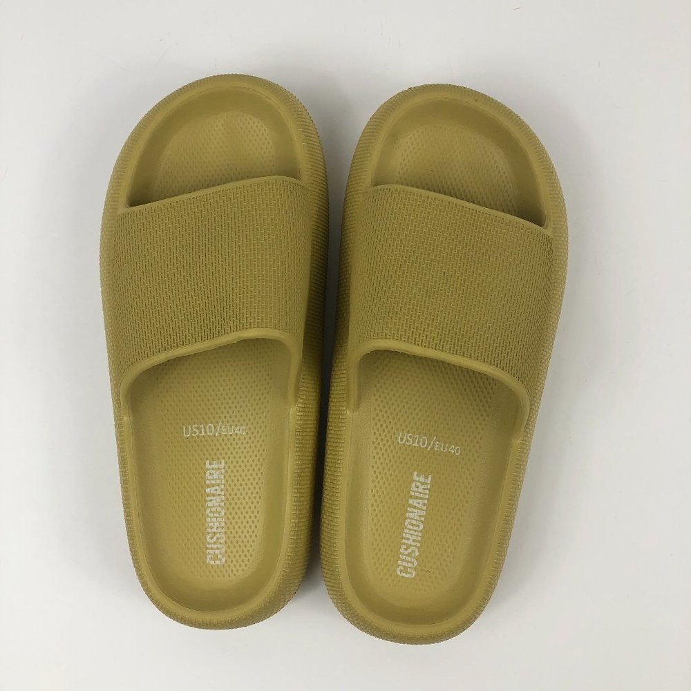 Cushionaire Yellow Feather Recovery Slide Sandals with +Comfort - Women's SZ 10